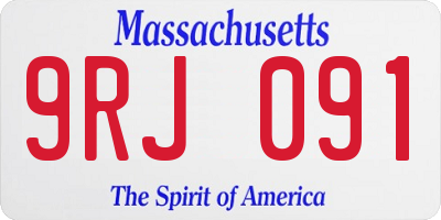 MA license plate 9RJ091