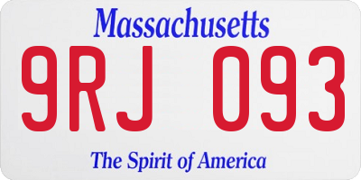 MA license plate 9RJ093