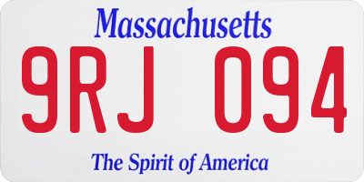 MA license plate 9RJ094