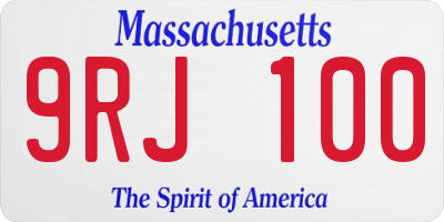 MA license plate 9RJ100
