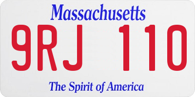 MA license plate 9RJ110