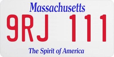 MA license plate 9RJ111