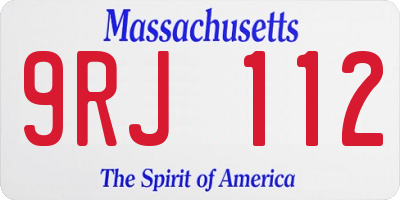 MA license plate 9RJ112