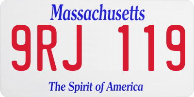 MA license plate 9RJ119