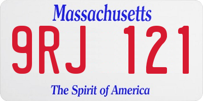 MA license plate 9RJ121