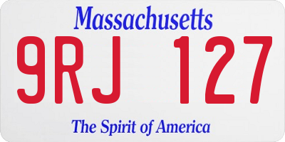 MA license plate 9RJ127