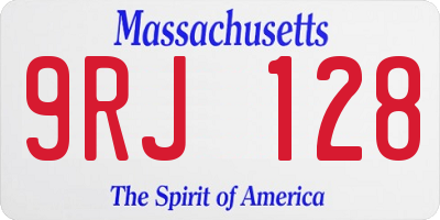 MA license plate 9RJ128