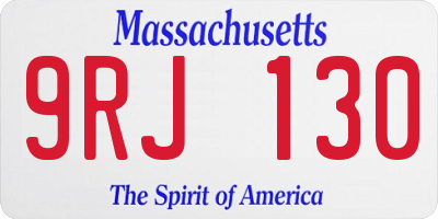 MA license plate 9RJ130