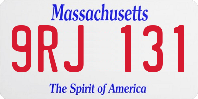 MA license plate 9RJ131