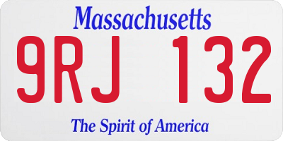 MA license plate 9RJ132