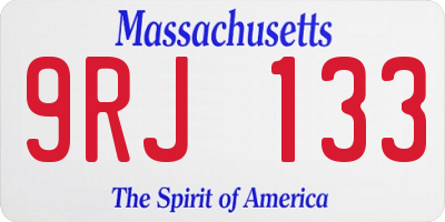 MA license plate 9RJ133