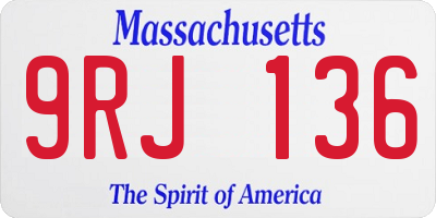 MA license plate 9RJ136