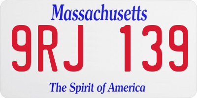 MA license plate 9RJ139