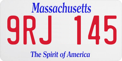 MA license plate 9RJ145