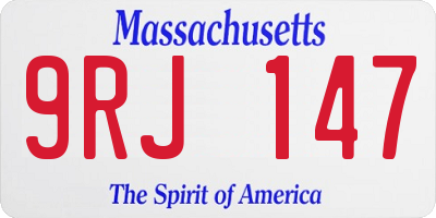 MA license plate 9RJ147