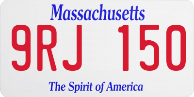 MA license plate 9RJ150