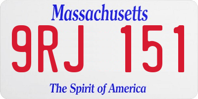 MA license plate 9RJ151