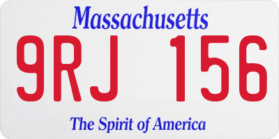 MA license plate 9RJ156