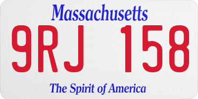 MA license plate 9RJ158