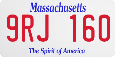 MA license plate 9RJ160
