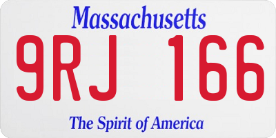 MA license plate 9RJ166