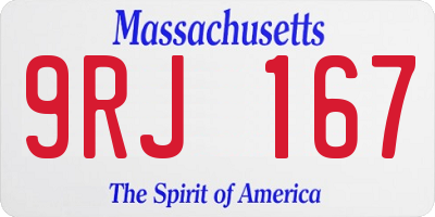 MA license plate 9RJ167