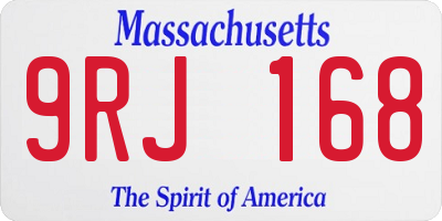 MA license plate 9RJ168