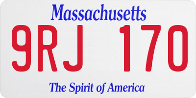 MA license plate 9RJ170