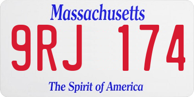 MA license plate 9RJ174