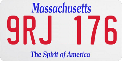 MA license plate 9RJ176
