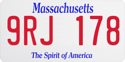 MA license plate 9RJ178