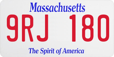 MA license plate 9RJ180