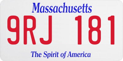 MA license plate 9RJ181