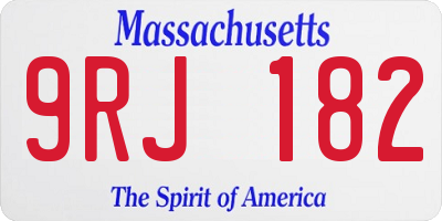 MA license plate 9RJ182