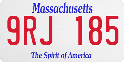 MA license plate 9RJ185