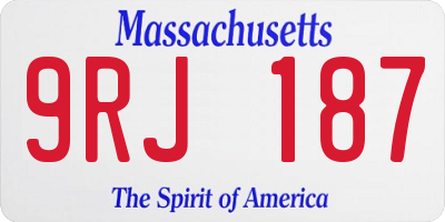 MA license plate 9RJ187