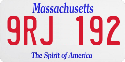 MA license plate 9RJ192