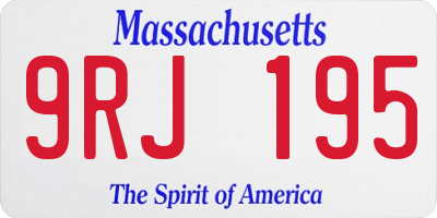 MA license plate 9RJ195