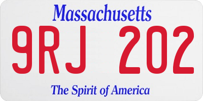 MA license plate 9RJ202