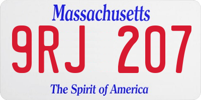 MA license plate 9RJ207