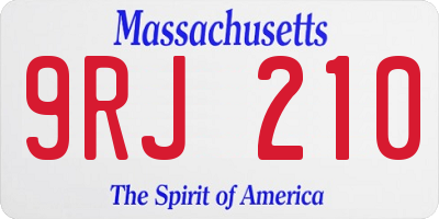 MA license plate 9RJ210