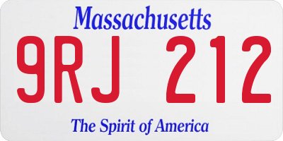 MA license plate 9RJ212