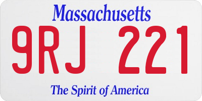 MA license plate 9RJ221