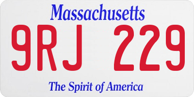 MA license plate 9RJ229