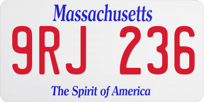 MA license plate 9RJ236