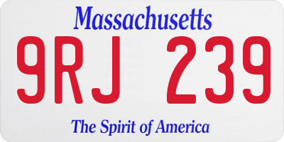 MA license plate 9RJ239