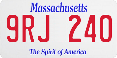 MA license plate 9RJ240