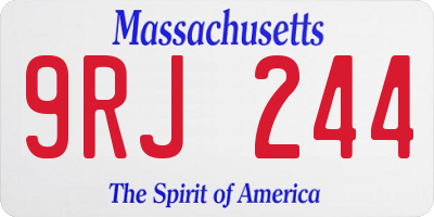 MA license plate 9RJ244