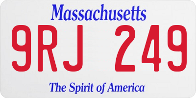 MA license plate 9RJ249