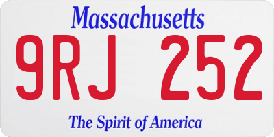 MA license plate 9RJ252